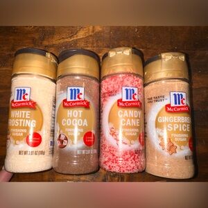 McCormick finishing sugars white frosting gingerbread spice candy cane